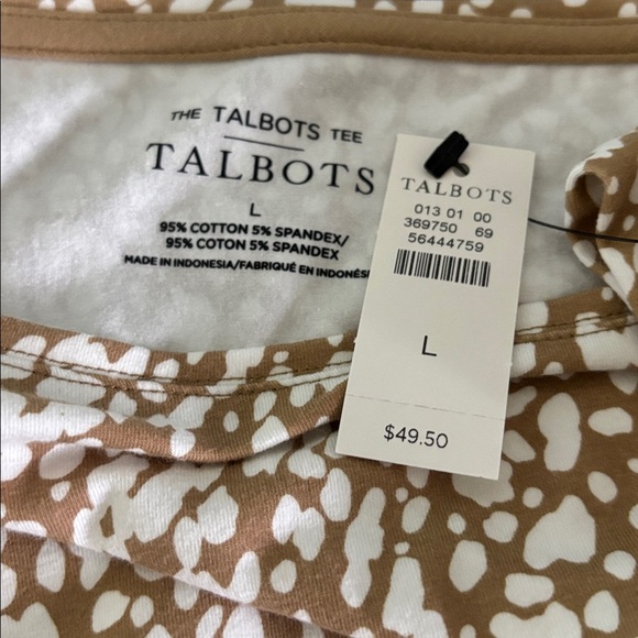 The Talbots Tee Three-quarter sleeve, scoop, neck,cotton stretch,pattern - Picture 6 of 9